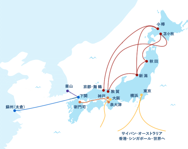 グループ会社 Shkグループ 舞鶴 敦賀 新潟 秋田と北海道を結ぶフェリー航路