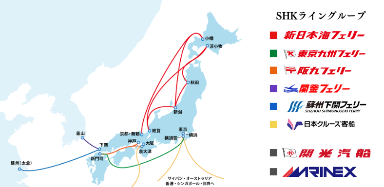 輸送サービス 舞鶴 敦賀 新潟 秋田と北海道を結ぶフェリー航路